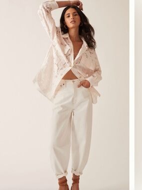 Maeve by Anthropologie Daily Shirt Jacket, Embroidered Floral Lace -discontinued